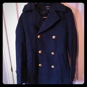 Men’s Pea Coat with Brass Buttons